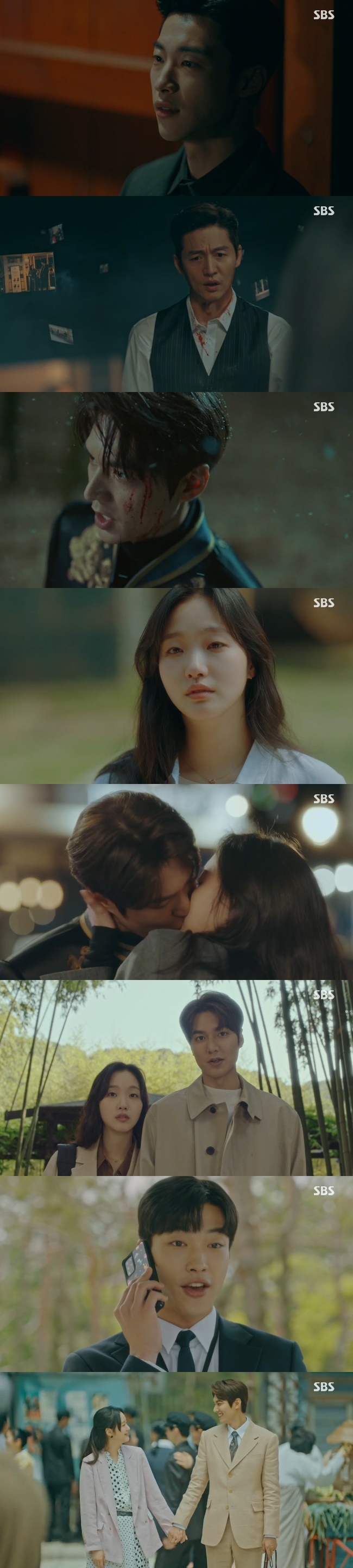 Lee Min-ho and Kim Go-eun were in love and had a happy ending.Lee Min-ho returned history and kept love with Kim Go-eun in the 16th episode of SBSs Golden Earth Drama The King: The Lord of Eternity (played by Kim Eun-sook/directed by Baek Sang-hoon and Jung Ji-hyun) broadcast on June 12.On the night of the show, Igon ordered Joyoung to stop the retreat of the enemy even if he died.This is my last chance to protect you, he said, and refused to give the instructions, saying, Goodbye, Your Majesty.Lee and Joyoung raided Irim and his men and fought a gunfight.Joyoung was defeated by the young Igon and fell down with blood, and Igon followed the runaway Irim with a complete food.Irim, who had confronted Jeong Tae-eun, saw his own ink disappearing and said, I finally have one complete. If mine disappeared, my nephews half would have disappeared.Igon will never come back. You are trapped here with me forever. Kang Shin-jae (played by Kim Kyung-nam) took her mother, Min Hwa-yeon (played by Hwang Young-hee), to a hospital where the real Kang Shin-jae is located and revealed the truth.Minhwayeon grabbed Kang Shin-jaes neck and poured out resentment, but he followed Kang Shin-jae, who turned lonely, and said, Im sorry. I should have held you. Youre my son.I will hug you first. I am so sorry for your mother. Irim, who fled to the bamboo forest, was delighted to see the red-lighted landowner in front of his eyes and said, I was right, this is the door to another world.Then Igon appeared and beheaded Irim, and the current Irim, who was shot by Jung Tae-eul, died. Jung Tae-eul said, You have succeeded, so I can not come back.As expected, the wound on Igons neck disappeared, and history began to change.Kang Hyun-min (Kang Shin-jae) saved his mother and life with the help of Lee Jong-in (Jeon Mu-song) of Buyeong-gun, and Koo Seo-ryeong (Jeong Eun-chae) warmly held a young Luna who was stealing goods from the market.Jung Tae-eul returned to his daily life on April 25, 2020, and he lived a similarly different daily life in a world without Lee Gon and Kang Shin-jae.Jung Tae-eul happened to see Lee Ji-hoon (Lee Min-ho), who had the same face as Igon, walking by in uniform.However, Lee Ji-hoon passed by without recognizing the situation, and Jung Tae-eun sat down on the road and shed tears, recalling the words of Leeon who would open the door of the whole universe.Igon went to various worlds and went to find Jeong Tae, and after a long time he met Jeong Tae. Igon was surprised to see the attitude of recognizing himself.Igon hugged him and said, Im finally looking at you. Lieutenant. Jeong Tae-eul said, Why are you so late? I waited so long.Moy Yat Moy Yat and the two shared a kiss of reunion.Igon handed the flowers he had brought to Jung Tae-eun and confessed, I did not say this. I love you. I love you very much.So Jung Tae-eul recalled the same memories he had seen before and said, This is how it is completed. I love you so much.In 2022, Kang Hyun-min was living as a detective in the Korean Empire, and Luna became a junior of Kang Hyun-min under the name of Kim Go-eun.In addition, Cho Eun-seop (Woo Do-hwan) of the Republic of Korea worked for the National Intelligence Service, but did not recognize Lee Gon who appeared before him.Lee Ha-na