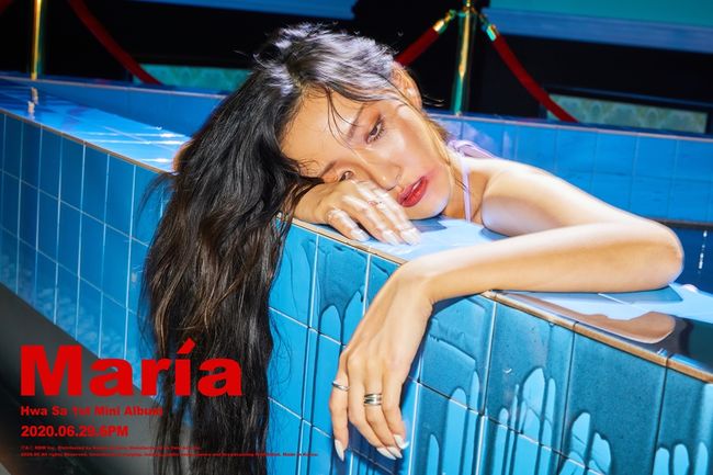 MAMAMOO Hwasa, who is about to make a comeback for Solo, unveiled its first Mini album Maria Teaser image.Hwasa first presented the Teaser image of the first Mini album Maria through the official SNS at 0 am today (17th).In the open photo, Hwasa is lying in the bathtub with his focusless eyes, his lifeless face and long black hair hanging down.I feel a sense of silence in the hard work that has fallen down with the inner wound as if I was desperate.Especially, the black water overflowing out of the bathtub captures the eye by creating a dark and profound atmosphere like an unidentified black shadow that engulfs Hwasa.Hwasa has been curious about her new album Maria by revealing her mature and deepening inner after the Nobody else video with an intro with a heartfelt message of Lets Love Yourself.Hwasa announces its first mini album Maria in six years of debutIt will include six new songs including the title song Maria of the same name, and will strengthen its position as a unique solo artist through various contents of Hwasa as well as a high-quality album.On the other hand, Hwasas first mini album Maria will be released on various music sites at 6 pm on the 29th.RBW