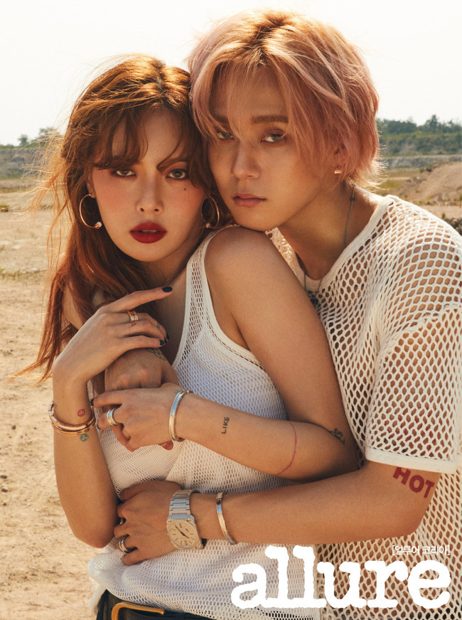 Couple pictorials of Singer Hyuna and DAWN have been released.The couples pictorial, which was recently released in the fashion magazine Allure, features bold fashion sense and affectionate appearance of the two in the background of vast nature.minjee Lee