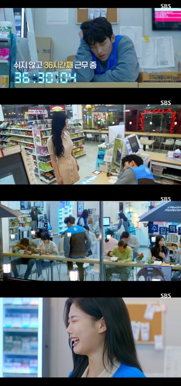 Convenience store morning star Ji Chang-wook forced Kim Yoo-jung to Gu Long.In the SBS drama Convenience store Morning Star, which was first broadcast on the 19th, the first meeting between Choi Dae-heon (Ji Chang-wook) and Kim Yoo-jung was drawn.Choi Dae-heon, the manager of the Convenience store, worked 36 hours alone without a part-time job and was tired, eventually deciding to take part-time jobs.The person who came to the interview is a star.However, Choi Dae-heon remembered that the star was a high school student who had put a cigarette shuttle on himself in the past, and tried to return the star with the excuse that it is dangerous for a woman to work alone.So, the star said, The manager looks so tired, and then Choi Dae-heon falls asleep.Choi Dae-heon, who woke up a long time later, is embarrassed by the Convenience store situation, which has been a sacred poem.Nevertheless, Ji Chang-wook, who is not good at the star, said, I will notify the interview results, and the star makes Choi Dae-heon embarrassed by tearful act.In the end, Choi Dae-heon became Gu Long as a temporary Alba for the star.