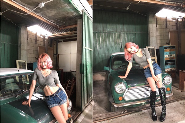 Dayoung of group WJSN boasted Luxury abdominal musclesDayoung posted a picture on the 18th with an article entitled # Mka Mubi #bad girls Hello, Jinda D.In the open photo, Dayoung showed a unique fashion sense with crop T-shirts, short pants, black boots and chokers.Dayoung showed off his loveliness with a distinctive 11-character abdominal muscle with a pose leaning on the car, and he paradised Lee Hyo-ris Bad Girls.WJSN, which Dayoung belongs to, released its new mini album Neverland on the 9th and is working as the title song BUTTERFLY.Photo: Dayoung Instagram
