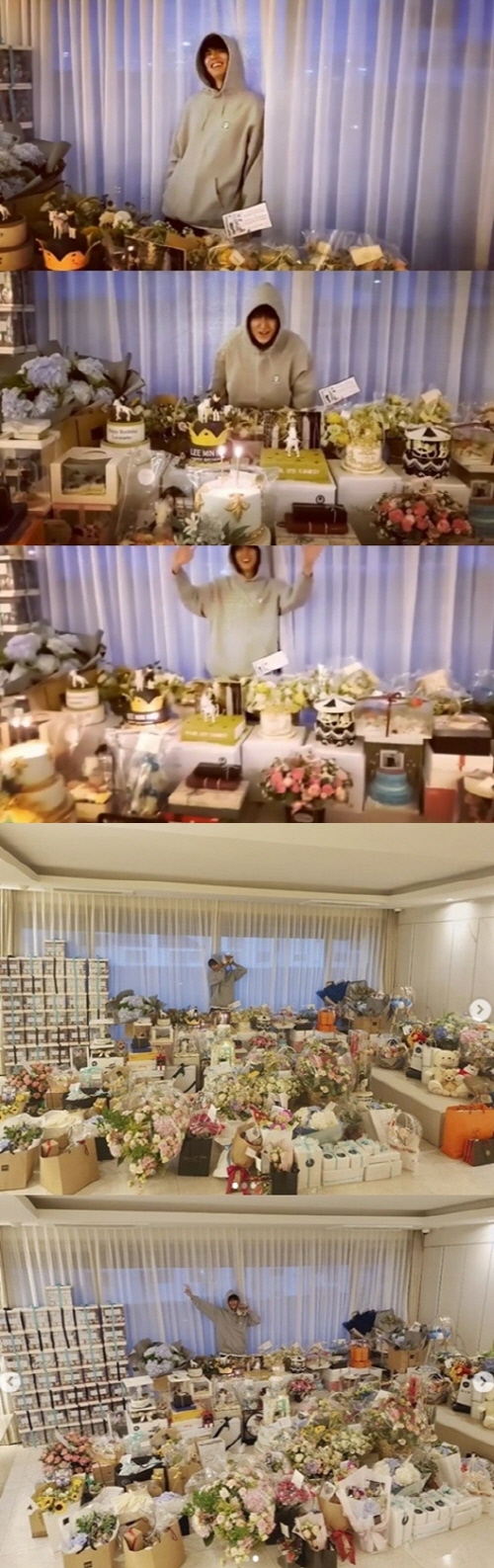 Actor Lee Min-ho thanked his fans.Lee Min-ho told Instagram on the 22nd, Thank you to everyone who made this day special.Thank you everyone, U all made today as a special day .Lee Min-ho celebrated her 34th birthday on the day, certifying herself as a Hallyu star, surrounded by birthday cakes, Gifts and bouquets sent by fans.I will turn off that candle next year, he said.Lee Min-ho dressed comfortably and said, Thank you, guys. Thank you Everly One. I tried to turn off the candles on the cake, but it didnt go off.This is not possible, he said, laughing.Domestic fans as well as overseas fans responded by sending a birthday message.Lee Min-ho appeared on SBS The King, which recently ended.Photo: Lee Min-ho Instagram