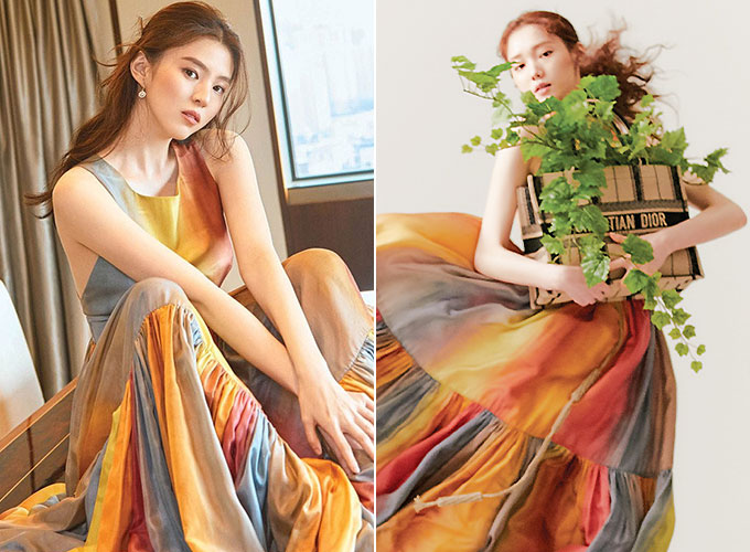 Actor Han So Hee, Lee Sung-kyung, Model Irene, and group (girl) children Mi-yeon showed off their different charms by Choices the same dress.Han So Hee, Lee Sung-kyung and Mi-yeon wore a stylish sleeveless long dress with a colorful color in the fashion picture, and Irene released the dress in his instagram.They showed off their own charm by digesting all the same dresses with different styling.Han So Hee, who lightly lowered her bangs with wave, produced an elegant atmosphere by creating a half-bundled hairstyle.Han So Hee put his hair up and tied like a cute bun hair to complete an elegant refreshing style.Lee Sung-kyung was a lovely charm with a style that tied up a richly inflated orange hair in a dress with colorful colors and a richly pleated skirt.Lee Sung-kyung wore vintage rope sandals with a glamorous dress, and held a tote bag with fresh plants to create a Supernatural atmosphere.Irene matched a vintage raffia belt to a long stretch of long dress, and added points with a luxurious Gold accessory.Irene, who produced a single-headed hair with a 5:5 garma, completed a stylish style with a large star-shaped earring, a thick gold bangle and a colorful gold ring.Layered with a stylish knit top by Taidai Print, Irene showed off her Model down sense, which revealed a back-up wrapped in an X (X) ruler.Mi-yeon created a unique atmosphere by crossing the sleeves of Dress, designed with a straight strap on the round neckline, in the form of X (X).Choicesing vintage knit tops with a dress inner, Mi-yeon completed a refreshing look by directing the taidai print to reveal as she crossed the dress sleeves.Also, as Choices the dress that reveals the back, Mi-yeon reveals the line with a low-brown hairstyle that lightly lowered the hair and makes use of Supernatural charm.Dress made of smooth silk material, features a variety of colored tidai stripes reminiscent of sunset.The back line is revealed, and the elegant silhouette is produced with a design that is full of wrinkles.Model, who climbed the runway, saved the Silhouette by wearing a gorgeous long dress with a buckle with raffia material and Diors initials CD.Here, Model produced a Supernatural mood by wearing beige sandals with a slender X (X) strap added, vintage bead bracelets, necklaces and gold flower-shaped earrings.Stars in Taidai Dress for 8.3 million won...like clothes feel different.