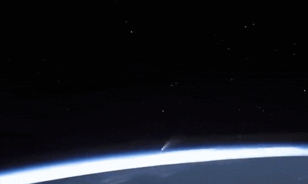 국제우주정거장서 촬영된 네오와이즈 혜성