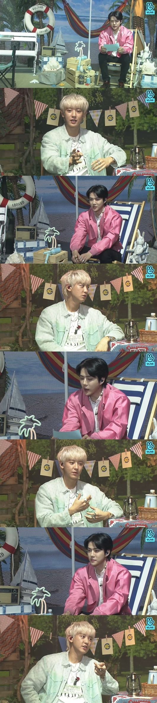 Sehun & Chanyeol also played a new song of the regular 1st album, including a pleasant talk with fans.On the afternoon of the 19th, Sehun & Chanyeols SUMMER PARADISE was broadcast through the portal site Naver VLove Live!EXOs unit group Sehun & Chanyeol released its regular 1st album title song A Billion View on the 13th.A billion view is a hip-hop song with funky guitar sound and disco rhythm.In the lyrics, I likened the heart to continue to see my beloved lover to the video repeatedly and wittyly released it.Chanyeol said, If you are EXOel people why we are here, you will know. ExOel people sent me a question. I will explain why I chose the recommended song among these songs and explain why I fit the question.Sehun said, There is a person who loves him, and he has a story that he wants to know what his mind is.I recommended this song because it means I think about you everywhere in the world.Chanyeol said: Dont be too in love, just scream (Confessions) and do it better than regret it.Once you convey your heart, you can also know his heart, said Sehun.Sehun said, I have an important schedule a few days later and I pretend not to be trembling at all. Do you have a song that raises confidence? I would like to recommend a solo song On Me, which is a song that expresses myself, and I have a story of my pride. Chanyeol said, I think peoples lives are fleeting, but do you have any songs you want to recommend?  Say It.It means to tell you all about your honest feelings, not to hide it. It seems that you really have a good time now and you have no life. I originally thought there was no life overshadowing but its changed a lot these days - Im always trying to live happily, Sehun said.Chanyeol said, Is it not painful when you remove your brothers wings? Is there a song you want to tell when you are sick? My solo song Nothin.I think there are many themes and meanings in this song, but the theme that comes first is painful, and even if it is hurt, it will go my way silently.It means that we will push it like the words that the land will be hard after raining, if it will come after hardship. In the second corner, Whatever Questions Seyol, Sehun & Chanyeol had a time to answer the various questions of fans honestly.Sehun said: We have different musical tastes from each other; I mainly listen to foreign hip music, but these days I listen to heart-warming ballads.Its good to have mentally helpful lyrics, such as Get on it, he said.The Music spectrum is so wide, these days its stuck in EDM; theres a must-listen and sleep music at home, and nowadays theres a dedicated lullaby, Chanyeol said.Asked if he was weapon, is there any way to overcome it? Sehun said, It helps to talk to people, or watch movies, and now I enjoy helplessness.I was training underwater for a recent movie, and I did a free diving. It was fun to wear glasses.Any man and woman can do it, he explained.In the middle of the corner, a balloon bomb appeared in front of two people, and various missions had to be carried out in time.Sehun & Chanyeol, who was nervous about the balloon, was confused, Chanyeol said, I do not want to do this again, Sehun said, I am so scared of this.Im hurt, he said, laughing with a cold sweat.Regarding self-know-how, Sehun said, I hate taking self-portraits personally, but I take it well when I take it again.Chanyeol said: The strongest secret is the app; its weird if you dont use me because its all used these days, and selfies are unconditional angles; angles are the most important.Sehun & Chanyeol received an explosive response by releasing the song cheering method of the new song A billion view.Sehun said: I didnt come here today just to talk.I will show you the stage in earnest. He showed the stage of Love Live! such as Rodeo Station , Chuck , Wing , A Billion view and What a life .Sehun & Chanyeols SUMMER PARADISE broadcast screen capture