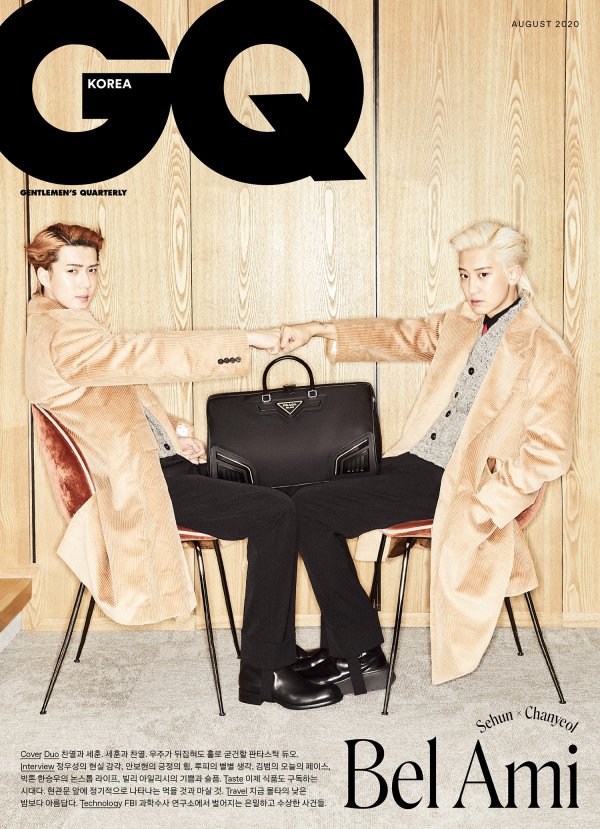 Last 13, the first Studio album released from the Duo EXO Sehun&Chanyeol(EXO-SC, SM Entertainment affiliation)this is the magazine GQ KOREA(now Hankyu Corp.) 8, the cover was decorated.Sehun&Chanyeol is a beautiful friendship which stands for Bel Ami(Bel AMI) concept of the photo shoot in progress, outstanding physical and heart-warming visuals, dynamic poses, such as two members, but that maximize the appeal of colorful look to as did.Or Sehun&Chanyeol is shooting with one interview in the first regular album 10 billion, butfor10 billion, I called some numbers on the fans and our relationship is like like each other and continue to want to see the mind expressed. This album is in the practice of the time, school, etc our life a lot of melt, and authenticity to capture and concentrate as long as these hearts were delivered well was if,he introduced.More units active feel Point asked Chanyeol is Sehun these people well pack and of The than in the see a respectable service., Sehun is Chanyeol this and if you stick to the positive energy felt good,he answers, and affection for each other to exposed.Sehun&Chanyeols fantastic the Manager is a compelling pictorial and interview professional is GQ KOREA November 8 in the can meet.