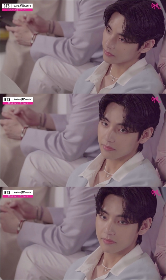 The outstanding visuals shown by BTS (BTS) V on the AD set captured the fans eye-catching.On the 31st, Baskin-Robbins released the first AD shooting film film of BTS through the official YouTube channel.Recently, BTS has become a Baskin-Robbins model, promoting new product launches through collaboration and raising fans expectations by foreseeing more activity.V is on the topic every day with a bright expression to the AD concept, a sweet eye like Ice cream, and a beautiful visual that attracts people.Wearing a retro-style suit, she showed off her classic beauty with a hairstyle that showed her forehead slightly.Under the dark eyebrows revealed by the hairstyle, Vs stiff nose, which jokes like Mount Everest among fans, stands out more, and the distinctive shade and formative beauty that the sculpture seems to move live attracts Eye-catching.There was also a scene that became more talked about in a bright atmosphere full of laughter. Vs so-called breath-stop visual staring at the camera.V stared at the camera for a while with alluring eyes during the shooting and attracted the viewer even though it was a short moment of about 3 seconds.K-pop monster also praised Vs past-class visuals and eyes hit SNS, and it was a moment when fans were possessed as soon as it was released.Fatima, the American daily USA Today editor, also said: Dont talk about Tae-hyung.What do you say? He shared this video with Vs fascinating eyes and left a full response.Fatima has been steadily paying attention to V, saying, I do not want to see the whole of Taehyung, but it is not important, even when the new collaborative Ice cream poster was released.The fans who were once again in the eyes of V said, The world seemed to have stopped for two seconds looking at me, I am watching that part like crazy, I feel that AD shooting is turning into a movie scene for a moment, V is a treasure.I was all eyes, and If you look at that face like that, it is a foul.