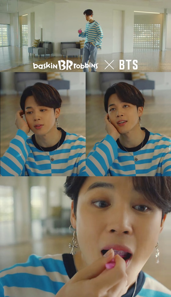 BTS (BTS) Jimin caught the eye with a refreshing visual on Ice cream AD.On the 5th, Baskin-Robbins released the third unit video of [Baskin-Robbins X BTS] Bulletproof Barrada TV CF on the official YouTube channel.Jimin in AD overwhelmed his gaze with a cool cool coolness and innocent visuals like a child just by matching jeans with a light blue striped T-shirt.In addition, Mom is an alien, New York City cheesecake, The Princess and the Matchmaker, such as the exact pronunciation of the conversation leading to the menu of the Ice cream and the cute tone of the perfect performance to show the curiosity and the expectation of the surge in sales.The netizens who watched the AD video are very curious about the taste of Jimins acting power makes AD shine more, Jimins favorite menu New York City cheesecake.I want to try it. , Jimins visuals, which are cool just by looking at it, are the Ice cream AD model, The Princess and the Matchmaker. was a series of reactions.On the other hand, Jimin caught the eye with a high-quality all-white suit in the [Baskin-Robbins xBTS] Making Film Launching AD video released last month, and it showed all sexy, cutie and lovely as a picture artisan.