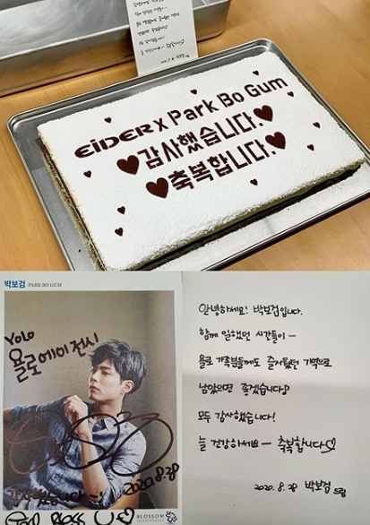 Former Mitham, who was promoted to the group of actor Park Bo-gum, was told.Recently, SNS has been talking about the cake Gift and handwritten letter that Park Bo-gum sent to AD Brand.Park Bo-gum, who has been working as a model of various Brands such as beverages, clothing, and beds, sent a cake gift and a handwritten letter to each Brand side of Enlisted.According to the photo released, Park Bo-gum said, I hope the time we worked together is a pleasant memory. Thank you all. Always healthy.I am blessed, he wrote, expressing his gratitude.Brand, who received a Gift, handwritten letter from Park Bo-gum, said, Gift of Impression. An unexpected Gift of an Enlisted Park Bo-gum actor.I am impressed by one of my heart. Please go to your health and meet again. Also, the AD agency said: I remember the first day I met on August 17, 2017; thank you for joining Yolo for three years.Park Bo-gum I remember the days when I was shooting in the middle of summer heat with you and laughing at the cold in the winter.At the end of the summer we part for a while, but I will be promising the day you will return with the spring flowers that will fly in April 2022.I did not want to send you to the country in a difficult time, but I know that you will return to a better shape than now.Park Bo-gum You were a cool person for 1095 days.I hope that all those moments with you, your daily life, will shine beautifully like the stars that are embroidered in the dark night sky. Meanwhile, Park Bo-gum was Enlisted for the Navys Culture and Public Relations Service on August 31Park Su-in