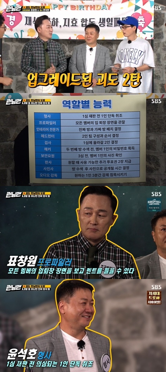 The Running Man gobdo was Jeon So-min, Haha.On the 6th SBS Good Sunday - Running Man, the second special feature of the godo started.On the day, Jeon So-min arrived at the set with the first prize, because he said he would pick a job on a first-come, first-served basis; it was still before lighting was installed, and Jeon So-min said, I told him to come early.What time is it? He said, Why did the staff come early and come to the scene? There were various occupations such as audio director, headhunter, Profiler, Anonymous, photographers; Yang Se-chan, who arrived in second place, said, What is a headhunter?Are you flying your head? said Jeon So-min, Anonymous, and Yang Se-chan, who chose audio director.Yoo Jae-Suk chose the prosecutor, Lee Kwang-soo chose the interior expert, Kim Jong-kook chose the security guard, Song Ji-hyo chose the judge, and Ji Suk-jin chose the headhunter.In the meantime, Profiler Pyo Chang-won, the actual model of the movie Crime City actor Ma Dong-seok, Yoon Seok-ho, appeared, and the second round of Godo Running Man was unfolded.When the production team explained the ability of each role, Jeon So-min continued to ask questions, Yoo Jae-Suk and Kim Jong-kook looked at Jeon So-min with suspicion, saying, There are many questions without any use.Pyo Chang-won and Yoon Seok-ho, who watched all the members actions, cited the current suspects in the context.Yoon Seok-ho said, There is a lot of difference from actual criminals. He doubted that Jeon So-min came early.When Ji Suk-jin asked, Who do you think you look like as The Face Reader? Yoo Jae-Suk laughed and laughed, How do you know it is not the Face Reader?Pyo Chang-won also cited Jeon So-min as a bit too early to get over it.Jeon So-min excused, saying, I came an hour early last time, and Kim Jong-kook said that even the excuse of Jeon So-min was suspicious.Headhunter Ji Suk-jin told Song Ji-hyo & Jeon So-min to go in first; Pyo Chang-won watched them in the monitor room.Ji Suk-jin said that Jeon So-min, who chose another room, was not a gangster, but the members also doubted Ji Suk-jin, who wrapped up Jeon So-min.Yoo Jae-Suk said: I came for the fourth time, but the prosecutor, the judge, was not missing.I said there could be one of the sommin, Sechan, and Haha who came before me, but Haha said, We said that the prosecutor and the judge were useless.The first room in the Web time revealed the number of jewels stolen by the gangsters: zero.Song Ji-hyo & Jeon So-min, the fourth, and Ji Suk-jin & Lee Kwang-soo, the fifth, were released with three photos.Lee Kwang-soo said, I did not set up the bag, it was already parked, and Yoon Seok-ho said he had set up the bag.To feel the weight.Kim Jong-kook asked, Why did not you tell me that in advance? Lee Kwang-soo laughed at the I do this to Detective.Yoon Seok-ho said he would interview Yang Se-chan. Yoon Seok-ho said, I dont understand why you recommend roles to the cast.Yang Se-chan asked, Why did you put up a bag? And Yoon Seok-ho replied seriously.Song Ji-hyo suspected Kim Jong-kook, saying, Look at peoples dynamics, and Jeon So-min also sympathized.At that time, Yoo Jae-Suk approached Lee Kwang-soo and laughed, asking, What kind of meat is caught near here?Second Caught in the Web time.Yoon Seok-ho speculated that Lee Kwang-soo, Jeon So-min, who was in his front order, would have moved the jewels, and Lee Kwang-soo said, It could be Detectives own play.This time, the number of jewels stolen by the gangsters was 100.Yoon Seok-ho saw a picture of Pyo Chang-won and said, I think I opened it? And Pyo Chang-won was embarrassed and reddened, Why are you sober?Pyo Chang-won refuted, The bag was already heavy before I went, but why is Yoon Detective driving me?However, Yoon Seok-ho said, The perpetrator is Anonymous and spoiler. He said Profiler is spoiler and made the scene into a laughing sea.The second round of voting began: Pyo Chang-won once said Haha must be identified, but it was already after a lot of voting.Jeon So-min received the most votes, and was judged to be a gangster: The last Caught in the Web time. The gangsters stole 352 jewels.Pyo Chang-won suspected Yoon Seok-ho, who was in the last order, but Yoon Seok-ho said, There were definitely heavier bags.Kim Jong-kook suspected the person who entered room B, and said that Haha was a gangster and that he would see what bag Jeon So-min had moved to.The photo followed: The members said Pyo Chang-won tried to open the bag.Song Ji-hyo noted that Ji Suk-jin was different from what he said after Caught in the Web.Ji Suk-jin changed his words, saying, I opened it later.Yoo Jae-Suk said that the members who continued to enter the B room were Haha and Song Ji-hyo, and Haha seemed to have been poisoned.The final one to go up to the third round was Haha. The gobs were Haha and Jeon So-min.Photo = SBS Broadcasting Screen