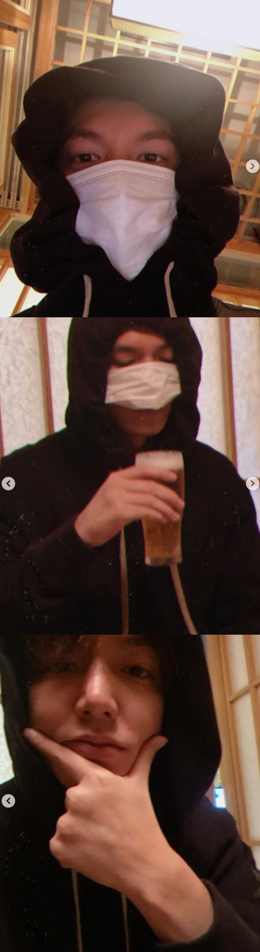 Actor Lee Min-ho attracted attention with his unique Beer drinking method.Lee Min-ho posted a photo on his Instagram on Tuesday.The photo showed Lee Min-ho, who found the bar, especially Lee Min-ho, who caught the eye by using Mask when drinking Beer in time for the COVID-19 era.He opened his mouth slightly, without taking off Mask, and drank Beer.Netizens responded to this appearance by saying, I want to be happy and healthy, cute, and good idea.