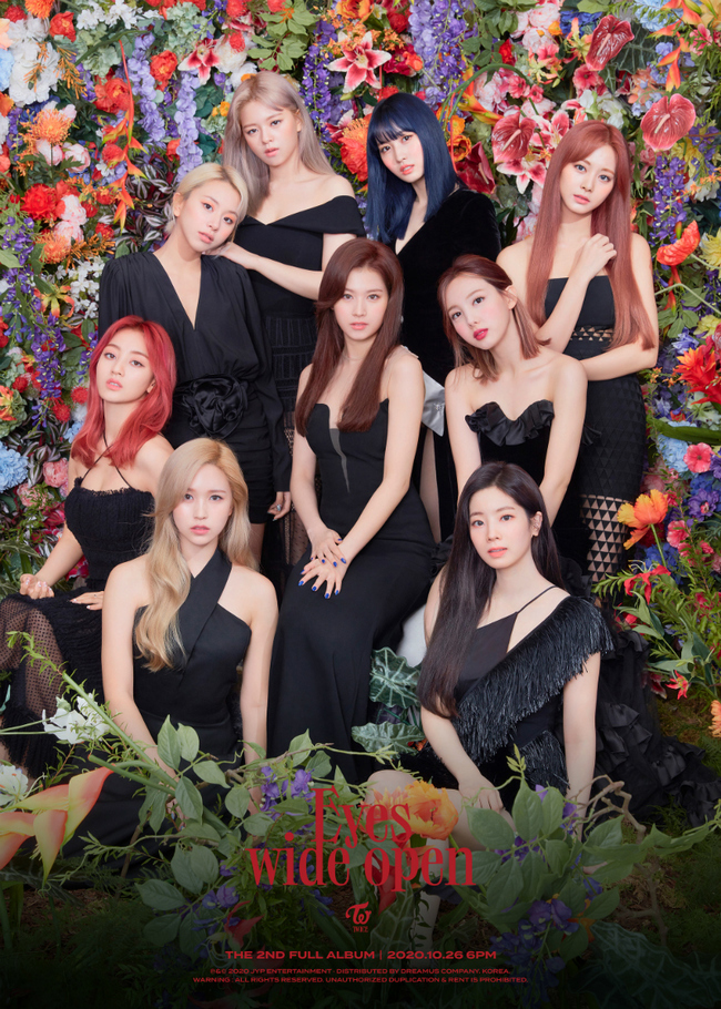 TWICE first released the image of Regular 2 album group.TWICE opened three pictures of its Regular 2 album Eyes wide open (Aise Wide Open) Teaser, which is fashion pictorial, on its official SNS channel on October 12.They wore black dresses in a garden full of colorful flowers and showed off their brilliant visuals, while they foresaw a new TWICE with a chic mood that was not seen on previous albums.In particular, the graphical effects were simplified to show TWICEs aura and charisma, and the provocative eyes staring directly at the camera gave a bolder appeal.In addition, the costumes that feel classical retro sensibility such as rich sleeves, wide pants, and power shoulder jackets visualized the atmosphere of the title song I CANT STOP ME (i Cant Stop Me), raising expectations for new songs.The new song is The Shins Wave genre, which mixes European electronic sound with American 80s The Shins sound.Melanie Joy Fontana, a global hit song maker who worked with top artists such as BTS and Halsey, and Michelle Lindgren Schulz, a famous producer, wrote it.In addition, JYP Entertainment director and K-pop representative producer Park Jin-young and Shim Eun-ji, who made the bud-three Play the summer, participated in the lyrics.minjee Lee