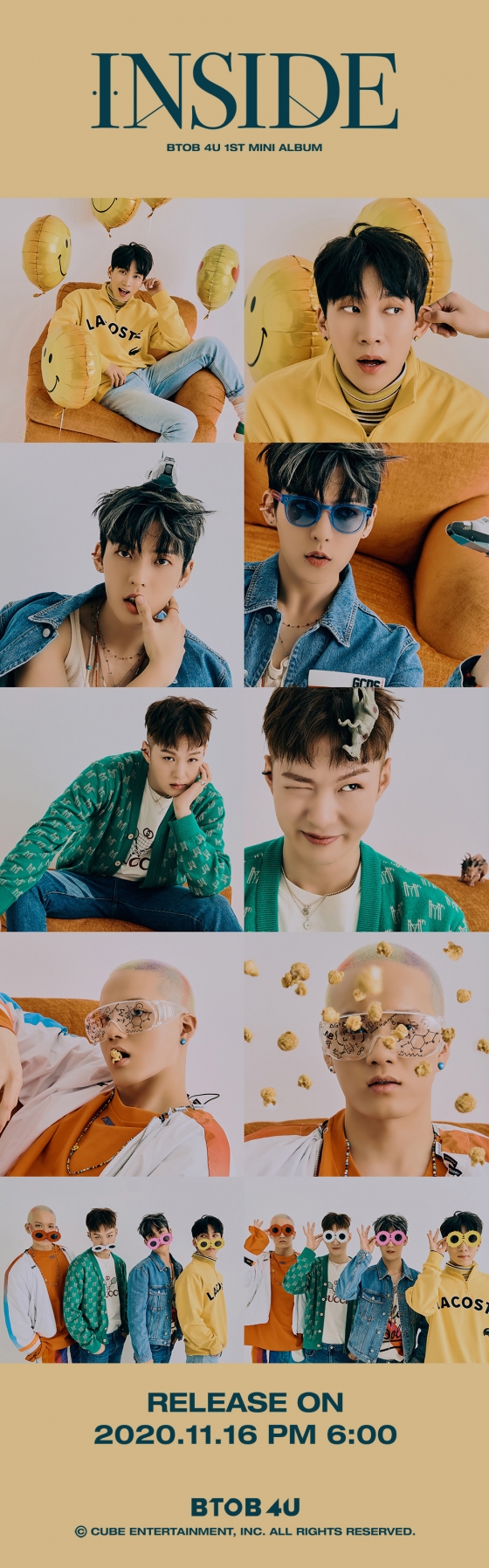 Group BtoB Maugh (BTOB 4U) unveiled the new concept image and showed off its charm like a pale color.Cube Entertainment, a subsidiary company, released its second concept image of the mini 1st album INSIDE (Inside) through the official BtoB SNS channel at 0:00 on the 9th.In the public photos, members of BtoB Mammal (BTOB 4U) show off their different charms in casual and colorful costumes that are different from the first concept image released earlier.In particular, it maximizes serious and pleasant reversal moods by utilizing different props such as smile balloons, toy planes, dinosaur dolls, popcorn, and flower-shaped sunglasses, while completing a witty concept image by adding the antics of BtoB Mammal (BTOB 4U).BtoB Mammal (BTOB 4U) is a new unit of BtoB formed by Seo Eunkwang, Lee Min-hyuk, Lee Chang-sub and Pniel, and will release the mini-first album INSIDE (Inside) on the 16th and make its official debut.The title song Show Your Love is a song by BtoB member Lim Hyun-sik, who created numerous hits such as I miss you, I cant be without you and Im beautiful and sick, and producer and singer Eden (EDEN), who is expecting the birth of a famous song early on.INSIDE (Inside) will be released on the main online music source site at 6 p.m. on the 16th.