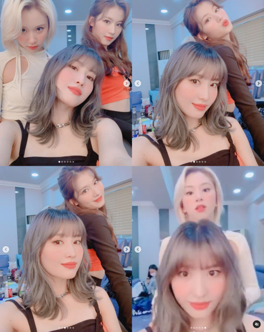 TWICE Sana and MOMO showed off their twin-like beautyOn the 16th, TWICEs official Instagram posted a few photos with a short message called BETTER.In the photo, MOMO puts himself, as well as Chaeyoung and Sana standing behind him in one frame.All three attract attention with their colorful visuals, especially Sana and MOMO, which rob the Ones fans of their attention with similar visuals.The beauty of Chaeyoung, who has been in the midst of recent enthusiasm, also shines.TWICE first unveiled its new single BETTER stage on Japans representative music broadcasting TV Asahi Music Station on the 13th.On the 18th, Japan will officially release the single 7th album BETTER.TWICE SNS