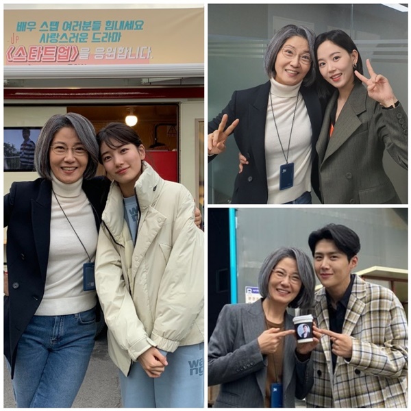 Actor Seo Yi-Sook, who finished filming TVN StartUp, has a warm Celebratory photo with heroines Bae Suzy and Kang Han-Na and Kim Seon-hoEveryone really suffered a lot, he encouraged the staff.Seo Yi-Sook recently posted a photo of her pose with Bae Suzy (Seo Dal-mi) on her SNS and said, All actors, staff, you have been so hard for eight months and thank you.Behind the Seo Yi-Sook with Suzie, Actor, staff, please.There is a coffee tea written Support for the lovely drama StartUp, which gives a glimpse of the warm atmosphere of the scene.Seo Yi-Sook, along with Kang Han-Na (played by Won In-jae), Kim Seon-ho (played by Han Ji-pyeong) and Celebratory photo takenIt was also released together.Everyone has a few more days and I really want to see them again if they have a chance, said Seo Yi-Sook.I also leave another work with a cool heart. He said, StartUp .Actor Seo Yi-Sook, an irreplaceable luxury woman, took on the role of Sandbox founder and SH Venture Capital representative Yoon Sun-hak in TVN StartUp and transformed into a perfect yet intelligent image.Yoon Seon-hak, a long-haired man with frugal attire and unpretentious white hair, despite being a godfather, impressed Actor Seo Yi-Sook with his strange overlap with the image of Foreign Minister Kang Kyung-hwa.TVN StartUp, which Seo Yi-Sook plays as the best CEO Yoon Sun-hak, called the Womens version Steve Jobs, is broadcast every Saturday and Sunday at 9 p.m.