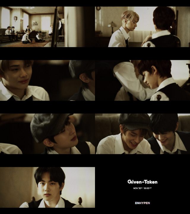 Villifrapp, a subsidiary company, released the first official Teaser of the title song Given - Taken of the debut album Border: Day One through ENHYPEN official SNS on the morning of the 25th.The Teaser begins with an image of the interior and foreground of the old building, as the old black and white film returns to the projector.ENHYPEN then emerges from the classic, cozy-looking room, where the seven members have a good time playing the piano, dancing together, and reading books.The peaceful atmosphere suddenly breaks when the camera meets the gaze of member Garden.Mystery images, such as books and dolls scattered on the floor, are listed in succession, and the palms are finished with a glass and slipping down.Following the Freeview video released on the 23rd, the official Teaser also raised questions about the release of some of the lyrics of the debut title song Gibbon - Taken.I walk to you, the Freeview video said.Until it reaches the New World, and the lyrics with strong aspirations for the new World, together with the last word released as Voice Modulation, attracted global fans.Keywords to guess this have reached the top of Twitters real-time trend, and Freeview video has exceeded 1 million views in nine hours.In the official Teaser, a passage of the lyrics You, who call me beyond the line, I call you was revealed and stimulated curiosity.With a lot of speculations continuing, there is a growing interest in what concept of ENHYPEN will debut with debut songs and performances.Board: Day One is the story of seven members who face the troubles and complex emotions of the two Worlds, and finally the first day of the new world.BTS, the artist production know-how of Big Hit Entertainment, which produced Tomorrow By Together, the capabilities of seven members who have proven through I-LAND, and ENHYPEN, which starts with global fandom of all time, are drawing attention from former World fans who will stand out with Debut as the new man of the year on the 30th.