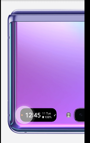 갤럭시Z플립 LTE의 커버 디스플레이 사용 모습