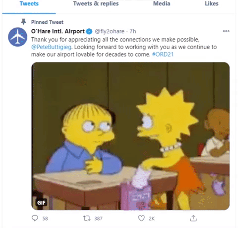 피트 부티지지 미국 교통부장관의 청혼 장소로 지목된 시카고 오헤어 공항이 16일“더 사랑스러운 공항이 되겠다”고 화답했다.트위터 캡처