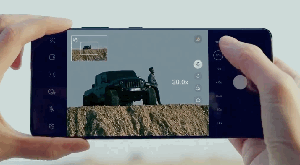 삼성전자 스마트폰 ‘갤럭시S21 울트라’ 카메라 100배 줌을 사용하는 모습. 삼성전자 유튜브 캡처