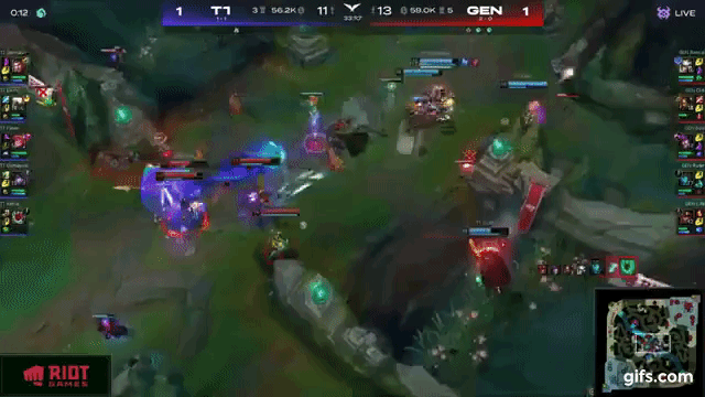 사진='자르반'의 '깃창+점멸 콤보'. LCK 유튜브