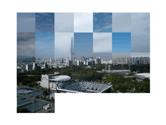 한기애 작가가 2019년 9월~2020년 8월 서울의 미세먼지 풍경을 촬영한 사진을 모아 달력 형식으로 만든 작품 사진들. 한기애