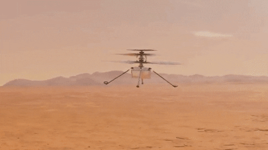 헬리콥터 ‘인제뉴어티’는 이번 달 11일 화성에서의 첫 동력 비행을 시도한다. (사진=NASA)