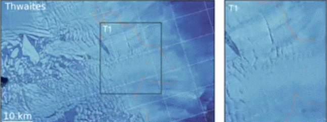 위성으로 본 스웨이츠 빙하의 변화 모습