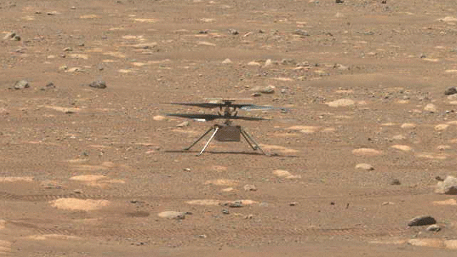화성 헬기 인저뉴어티가 첫 비행을 하루 앞두고 회전익에 이상을 감지해 비행이 14일로 연기됐다.(출처: NASA/JPL-Caltech/ASU)