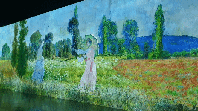 22일 제주 서귀포시 성산읍 고성리 '빛의 벙커'에서 열린 '모네, 르누아르…샤갈' 전시./사진=한민선 기자