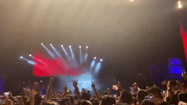 1일(현지시간) 중국 우한에서 열린 스트로베리 뮤직 페스티벌에서 사람들이 열광하고 있다. [트위터 캡처]