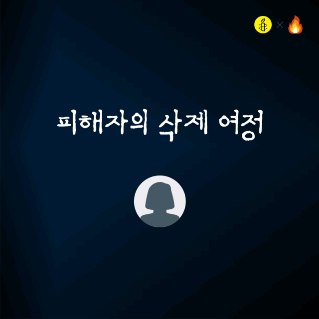 피해자의 삭제 여정을 따라간 결과, 플랫폼의 불통으로 동일한 요청이 무한 반복되고 있음을 확인했다. 국제앰네스티 제공