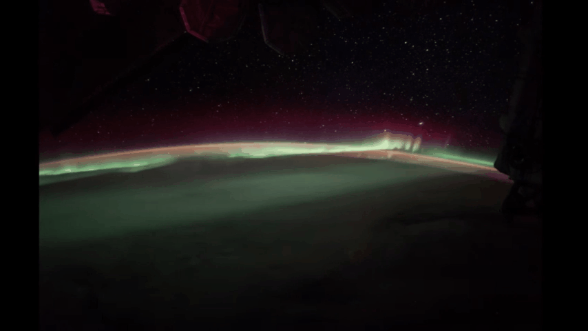 국제우주정거장에서 찍은 오로라. [사진=NASA]