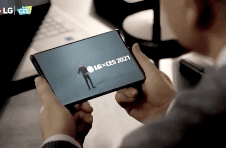 LG전자 롤러블 스마트폰 ‘LG 롤러블’. LG전자 ‘CES 2021’ 프레스컨퍼런스 영상 캡처