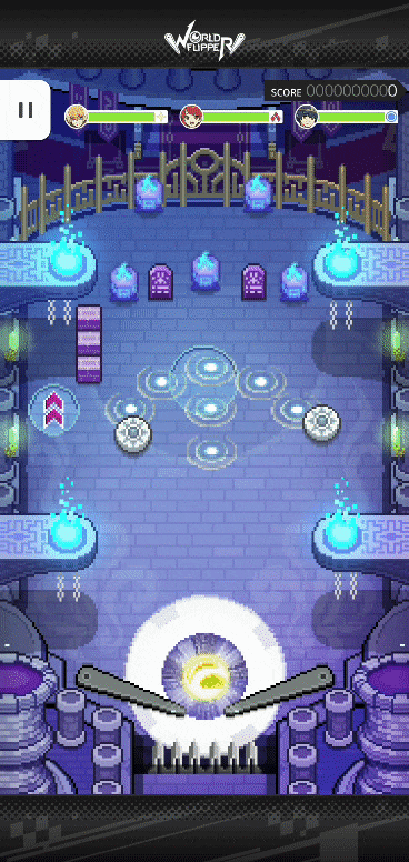 월드 플리퍼에서는 캐릭터를 핀볼 게임의 공처럼 튀겨 보스 몬스터를 공격할 수 있다. /카카오게임즈의 '월드 플리퍼' 인게임 영상