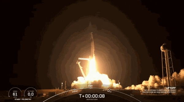 지난 주 달 우주탐사를 성공적으로 마무리한 스페이스X의 인스피레이션4호 (영상=스페이스X)