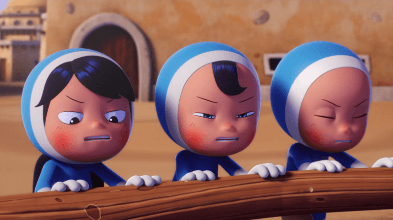 야근중인 유미를 위해 열심히 맷돌을 굴리는 이성이와 세포들./TVING