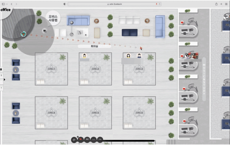 메타버스 스터디 공간. 정윤영 인턴 기자