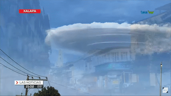 지난 29일(한국시각) 멕시코 하늘에 등장한 구름이 화제다. /영상=멕시코 방송매체 텔레비사 베라크루스 유튜브