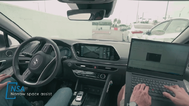 현대모비스 MPS 장착 차량의 협로주행 시연/영상=현대모비스 제공