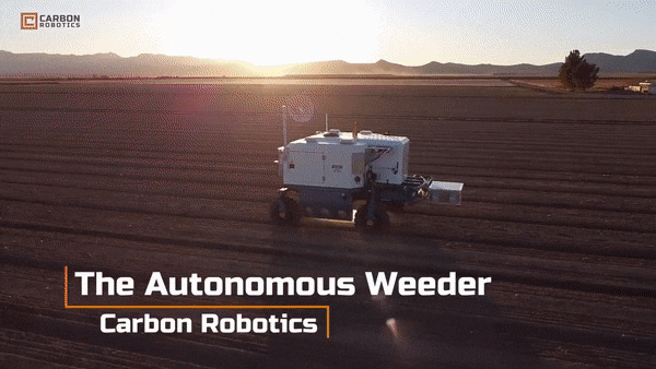 미국 시애틀 로봇업체 카본로보틱스가 개발한 무인 제초 로봇. 작물 틈에 자라는 잡초만 골라 레이저로 태워 없앤다. /카본로보틱스