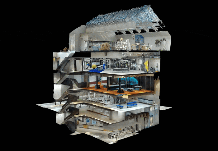 젠틀몬스터가 지난해 2월 개장한 플래그십 스토어 내부 조감도. 지하 1층은 빵집이고 1층은 전시공간, 2~3층은 선글라스 매장, 4층은 화장품·향수 매장이다.