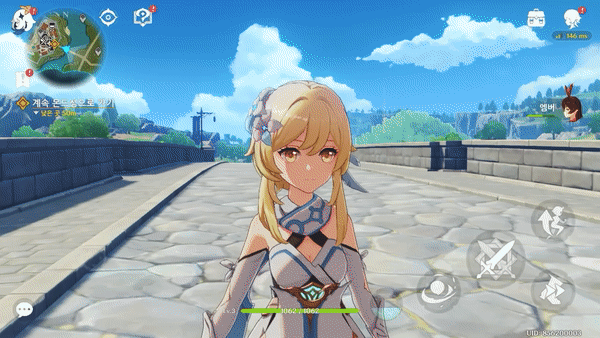 아이폰SE3로 모바일 게임 원신을 실행해봤다. 고사양 게임이지만 무리 없이 작동했다. / 사진=백유진 기자 byj@