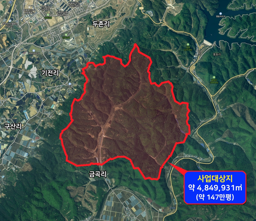 진천군 초평면 금곡지구 위치도 [진천군 제공. 재판매 및 DB 금지]