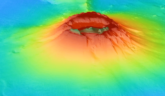 화산 폭발 이전 훙가 통가-훙가 하파이 화산의 3차원 지형도. 극지연구소 제공