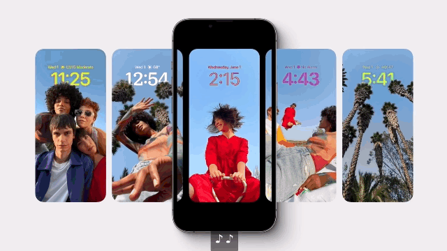iOS16에 적용되는 잠금화면 편집 기능 /사진=애플 WWDC 영상