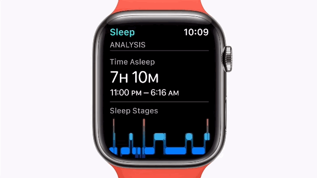 워치OS 9에 적용되는 수면 단계 측정 기능 /사진=애플 WWDC 영상