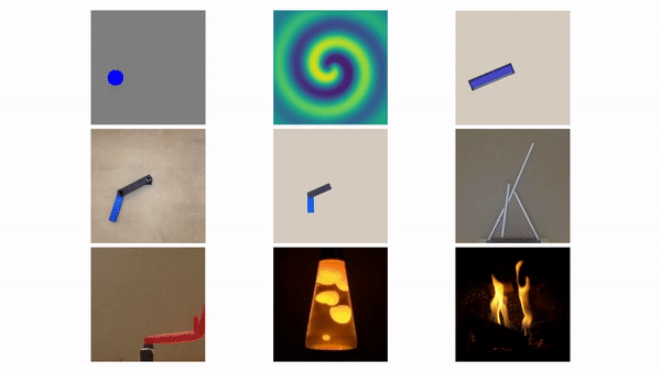 연구진이 인공지능에 보여 준 여러 물리 현상들 (자료=컬럼비아대)