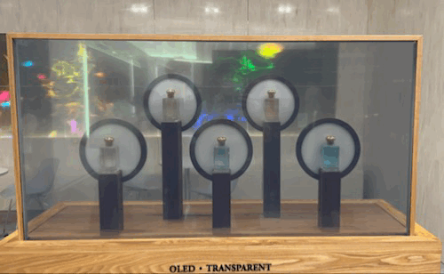 LG디스플레이가 '2022 K-디스플레이 전시회'에서 투명 OLED를 선보였다 / 영상=김민성 기자 mnsung@