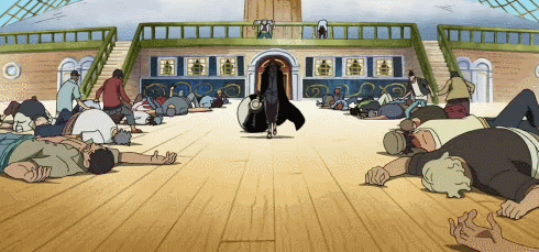 - 샹크스의 패왕색 패기 위력은 정상결전 전에도 잠깐 보여진 바 있다