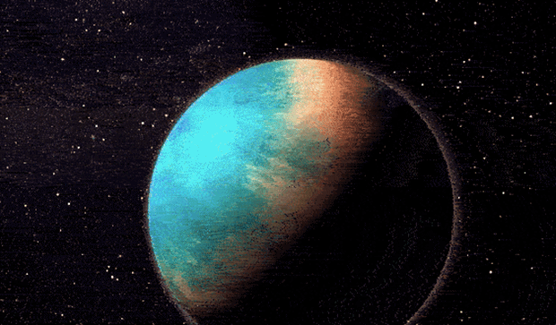 행성 전체가 바다로 덮인 것으로 추정되는 외계행성 TOI-1452 b 상상도. (Benoit Gougeon, Universite de Montreal)